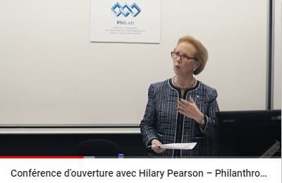 Conférence d’ouverture avec Hilary Pearson – Philanthropie : Expérience et perspectives d’avenir