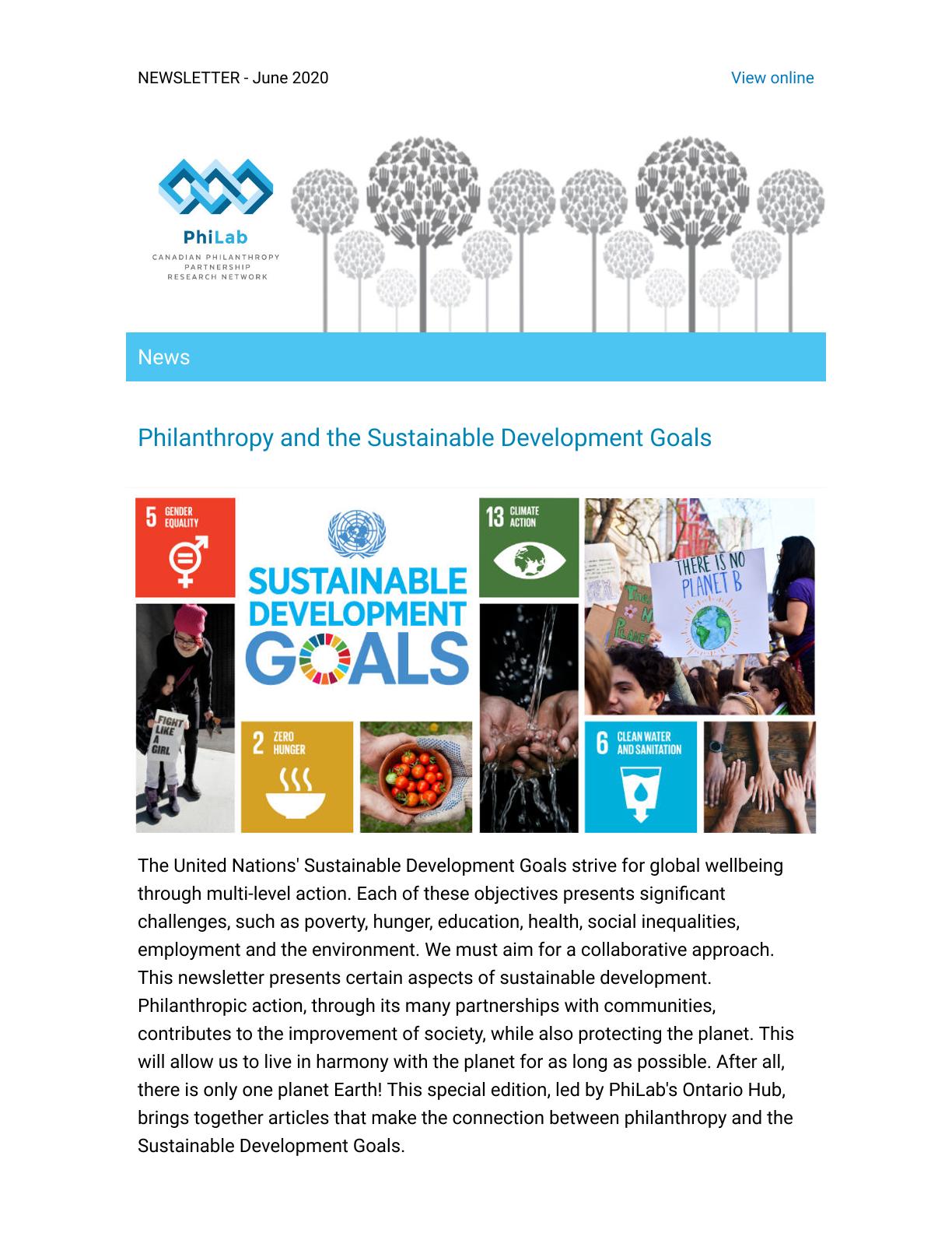 JUIN2020 - Philanthropy and the Sustainable Development Goals