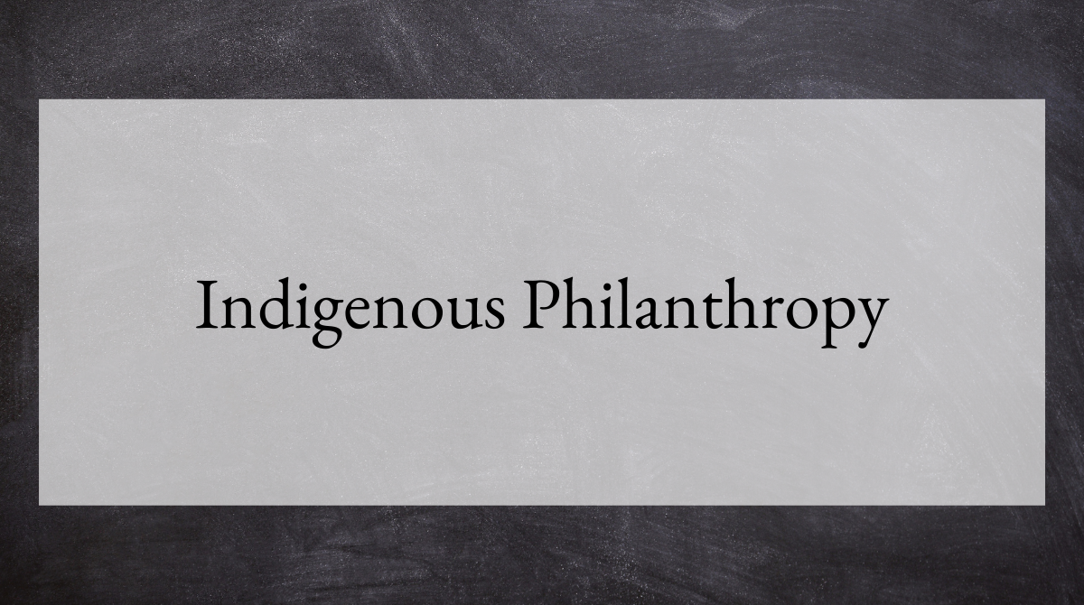 Indigenous Philanthropy