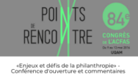 "Enjeux et défis de la philanthropie" - Conférence d'ouverture et commentaires